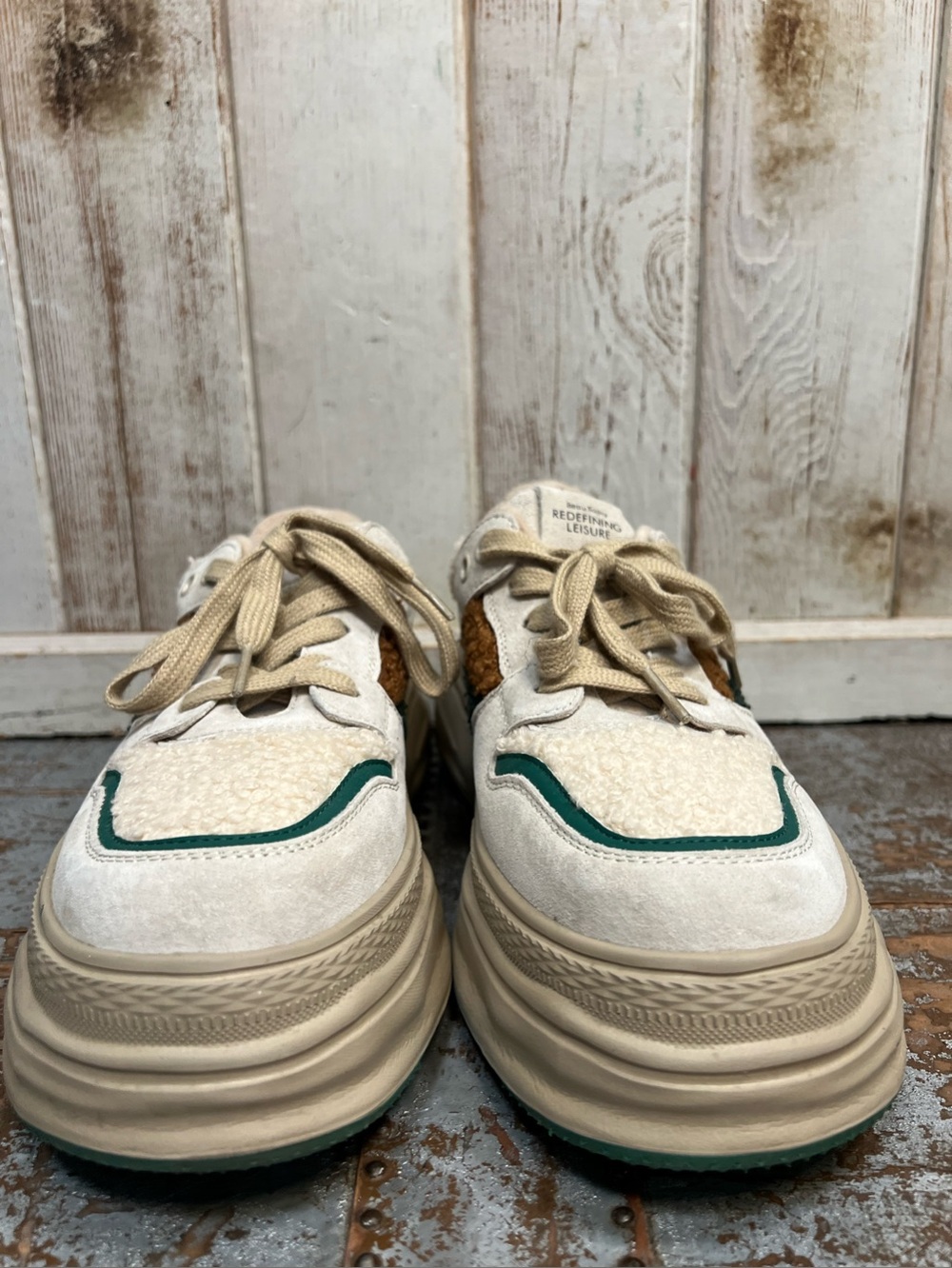 Beau Today Fleece Lace Up Patchwork Chunky Sneaker - Picture 3 of 16